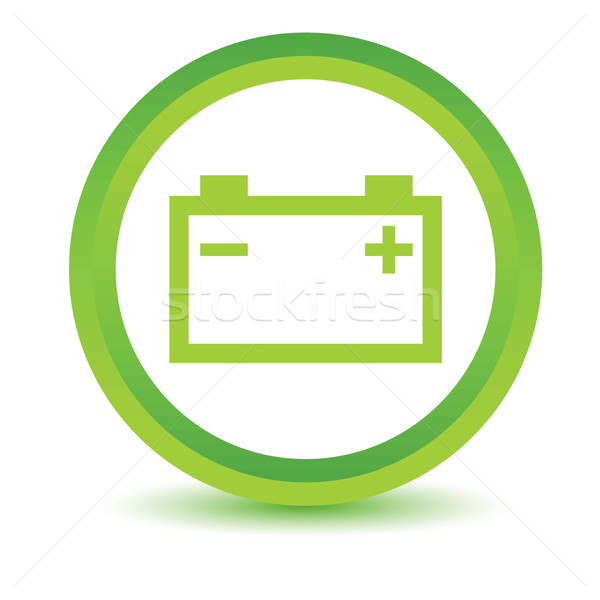 зеленый аккумулятор икона белый интернет кнопки Сток-фото © ylivdesign