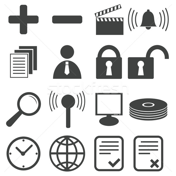 Simple black icon set 9 Stock photo © ylivdesign