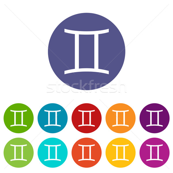 Gemini flat icon Stock photo © ylivdesign
