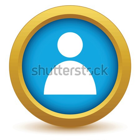 Stockfoto: Goud · gebruiker · profiel · icon · witte · mannen