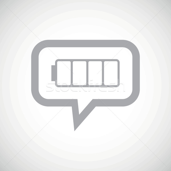 Empty battery grey message icon Stock photo © ylivdesign