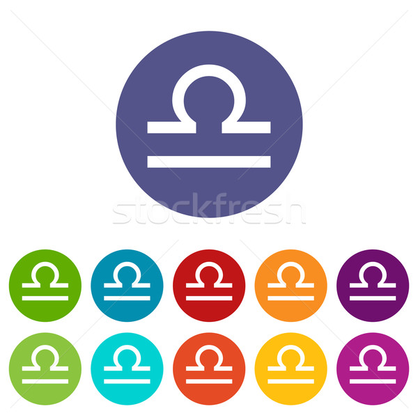 Libra flat icon Stock photo © ylivdesign