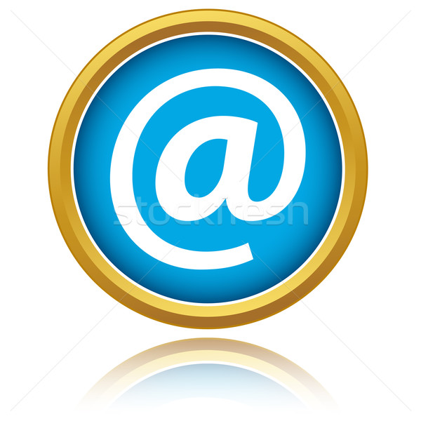 Stockfoto: E-mail · icon · Blauw · witte · computer · papier