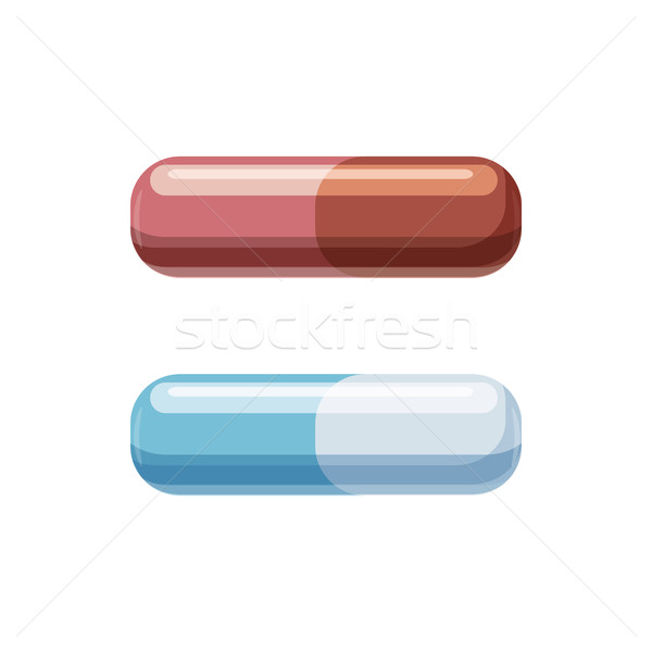 Medische capsules icon cartoon stijl witte Stockfoto © ylivdesign
