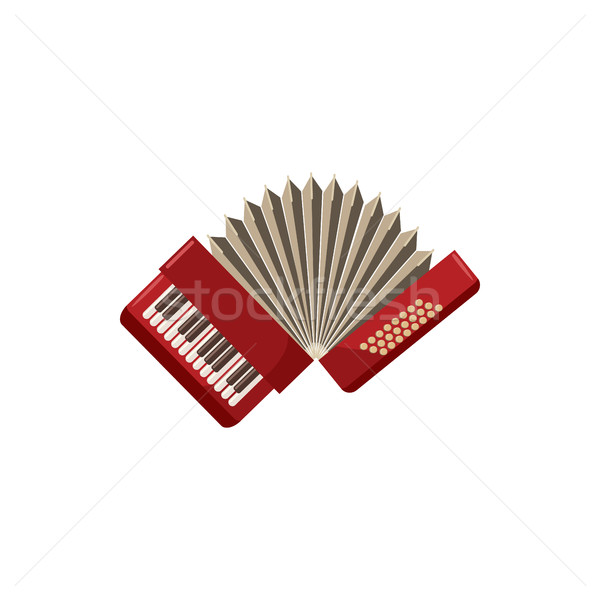 Red accordion icon, cartoon style Stock photo © ylivdesign