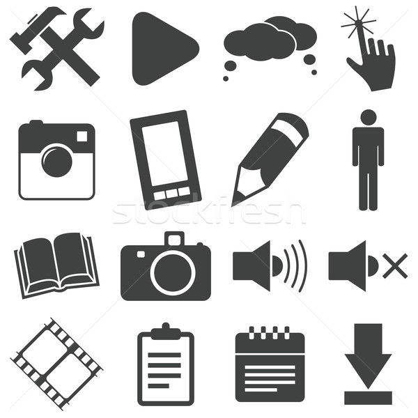 Simple black icon set 3 Stock photo © ylivdesign