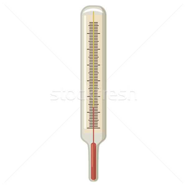 [[stock_photo]]: Médicaux · thermomètre · icône · cartoon · style · blanche