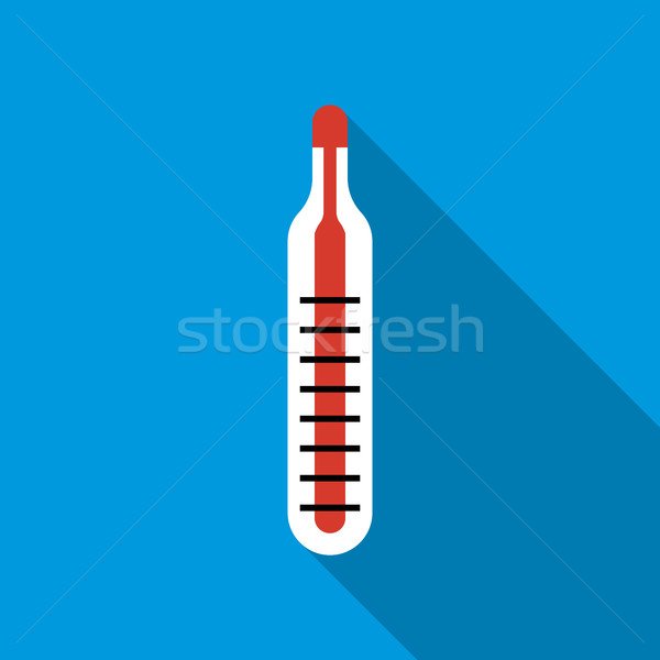Medical mercury thermometer icon, flat style Stock photo © ylivdesign