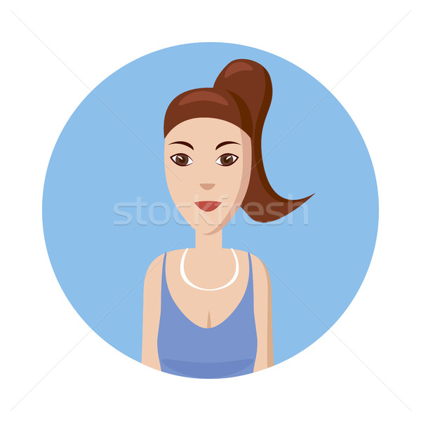 Lány avatar ikon rajz stílus izolált Stock fotó © ylivdesign