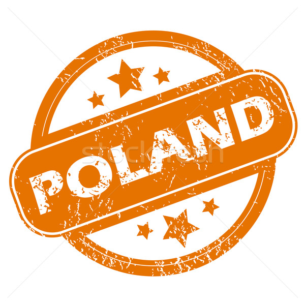 Polônia grunge ícone laranja branco Foto stock © ylivdesign