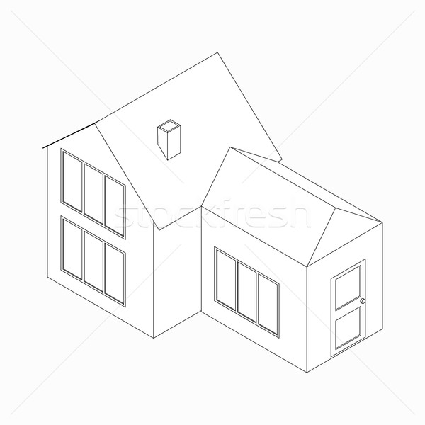 Haus Eingang Symbol 3D Stil Stock foto © ylivdesign