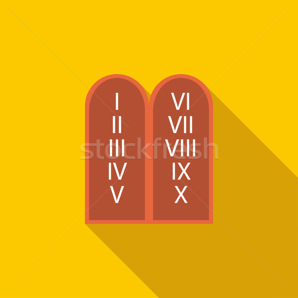 Ten Commandments  icon, flat style  Stock photo © ylivdesign