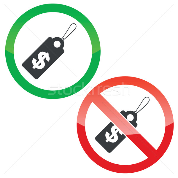 Dolar fiyat izin işaretleri ayarlamak izin Stok fotoğraf © ylivdesign