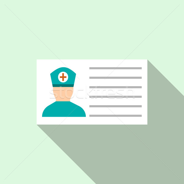 Medical ID icon, flat style  Stock photo © ylivdesign