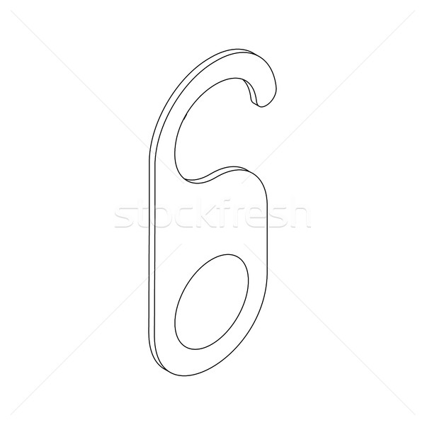 Tür Knopf Symbol 3D Stil Stock foto © ylivdesign