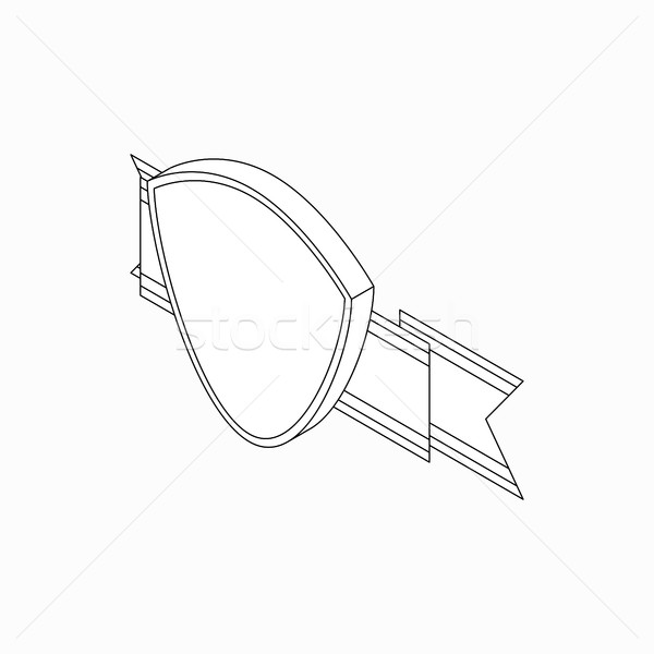 Shield with ribbon icon, isometric 3d style  Stock photo © ylivdesign