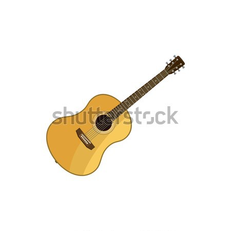 Foto stock: Clássico · guitarra · ícone · desenho · animado · estilo · branco