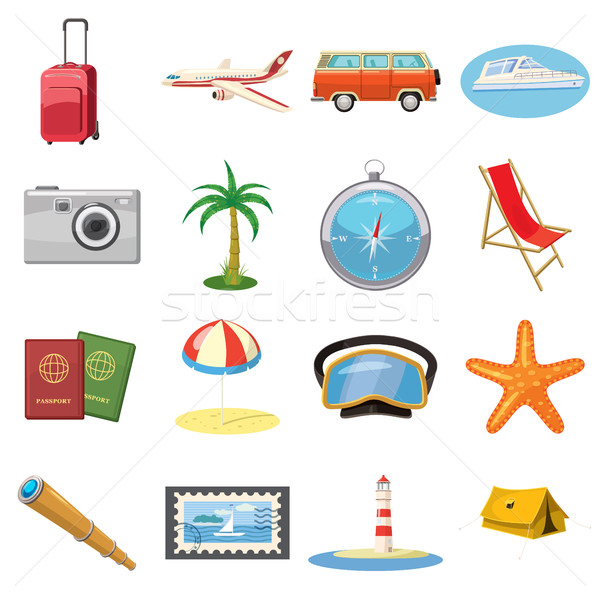 Travel Icons set Stock photo © ylivdesign