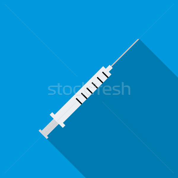 Syringe icon, flat style Stock photo © ylivdesign