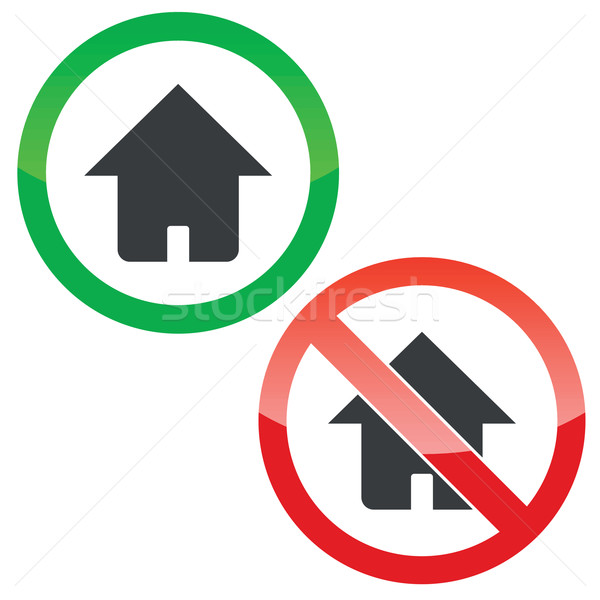 Home Erlaubnis Zeichen Set erlaubt verboten Stock foto © ylivdesign