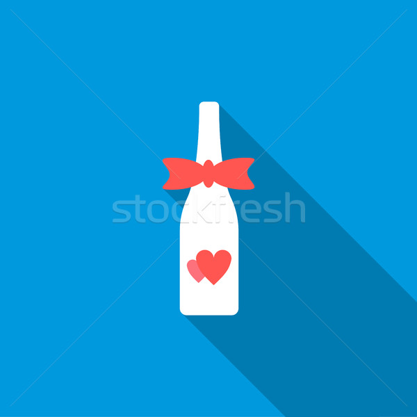 Foto stock: Boda · champán · botella · icono · estilo · largo