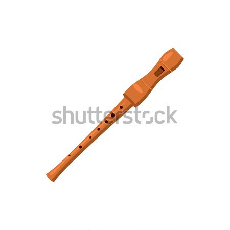 Wooden flute icon, cartoon style  Stock photo © ylivdesign