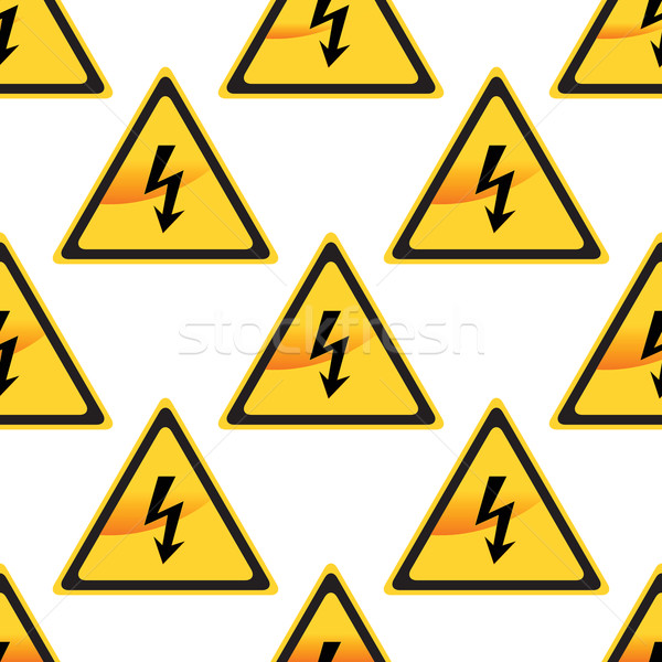 Nagyfeszültség felirat minta kép építkezés tapéta Stock fotó © ylivdesign