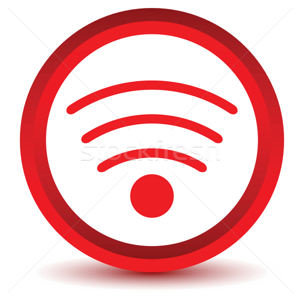 Vermelho wi-fi ícone branco internet Foto stock © ylivdesign