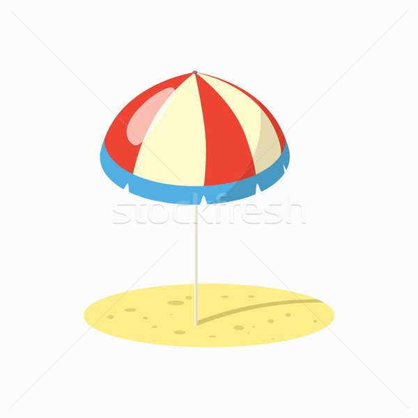 Sonnenschirm Symbol Karikatur Stil isoliert weiß Stock foto © ylivdesign