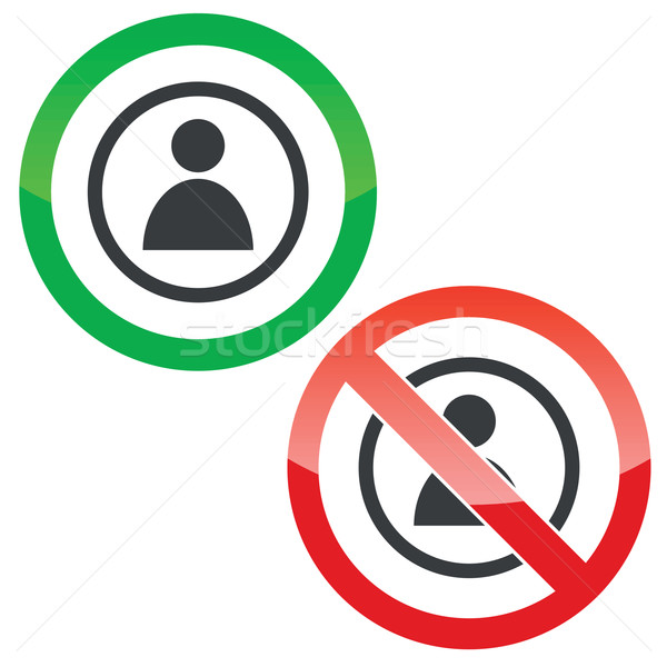 Benutzer Erlaubnis Zeichen erlaubt verboten Symbol Stock foto © ylivdesign