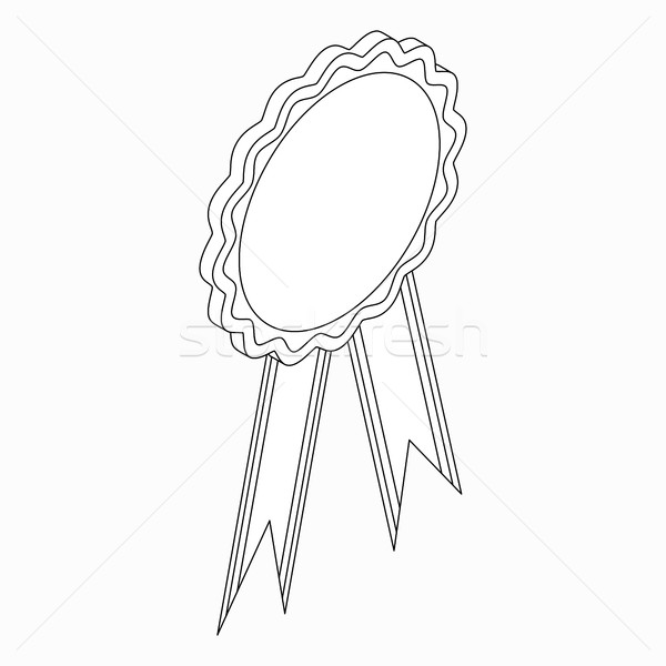 Rosette with ribbon icon, isometric 3d style Stock photo © ylivdesign