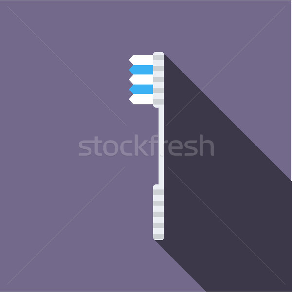 White  toothbrush icon, flat style Stock photo © ylivdesign