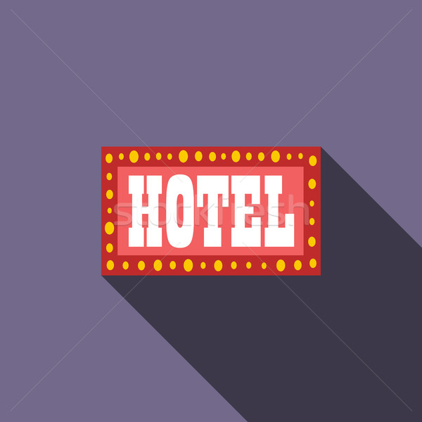 Hotel sign icon, flat style Stock photo © ylivdesign