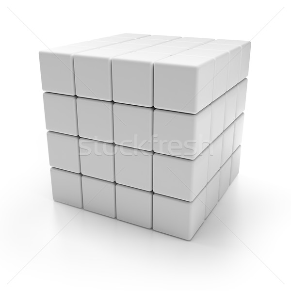 3D cubos blanco 3d construcción resumen Foto stock © ymgerman