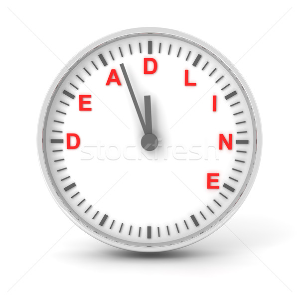 Uhr Einsendeschluss Text 3d render Hintergrund Zeichen Stock foto © ymgerman