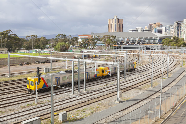 Stock fotó: Vonat · vasútállomás · Adelaide · Dél-Ausztrália · kint · Ausztrália