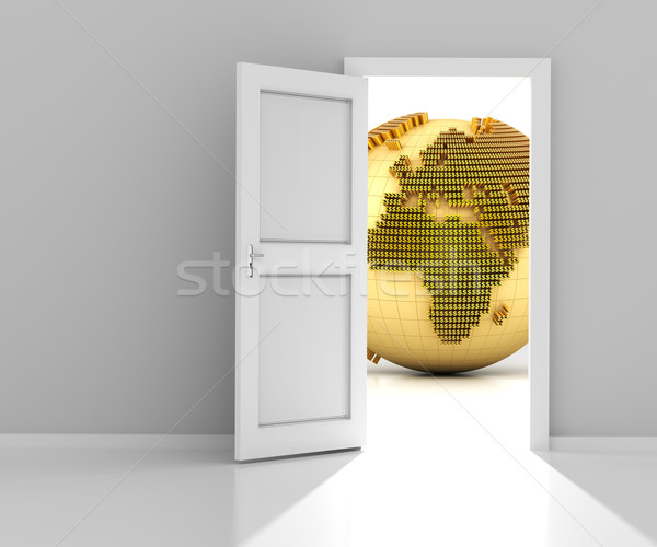 Door to the financial world, 3d render Stock photo © ymgerman