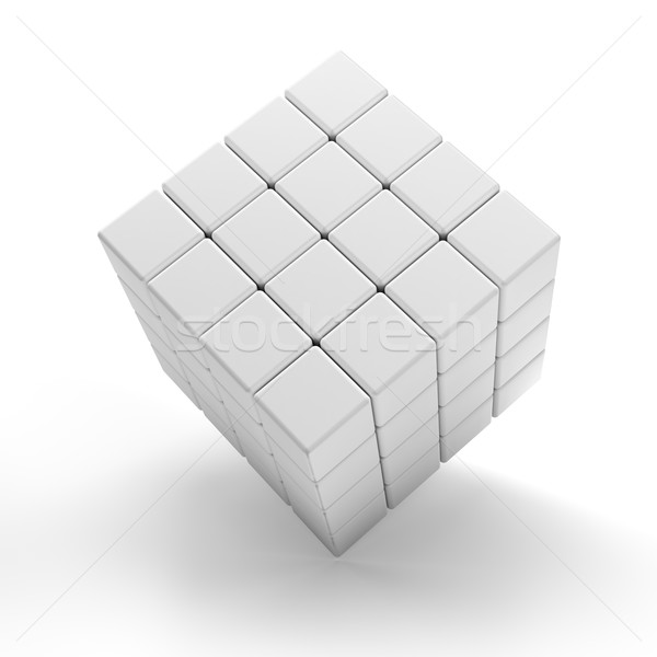 3D cubos blanco 3d construcción resumen Foto stock © ymgerman