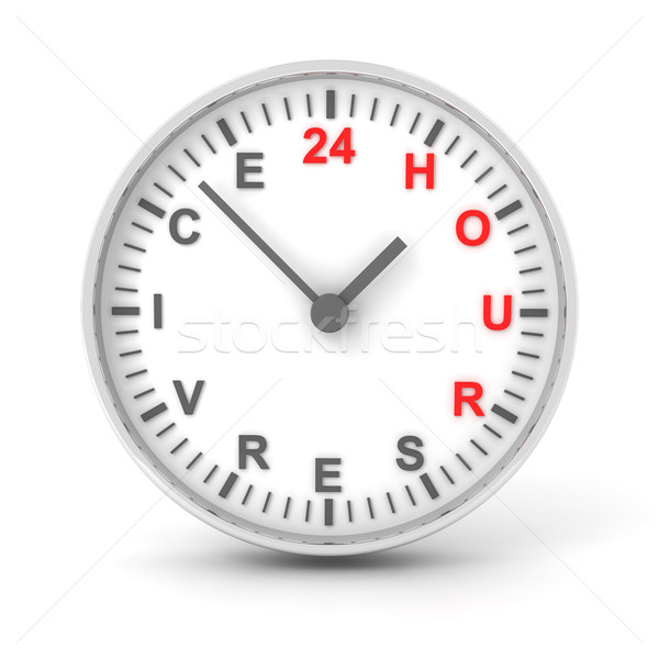Clock with 24 hour service text, 3d render Stock photo © ymgerman