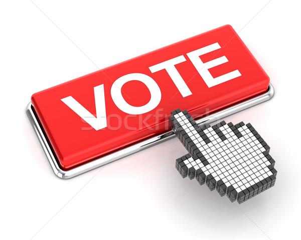 Votación botón 3d mano fondo signo Foto stock © ymgerman