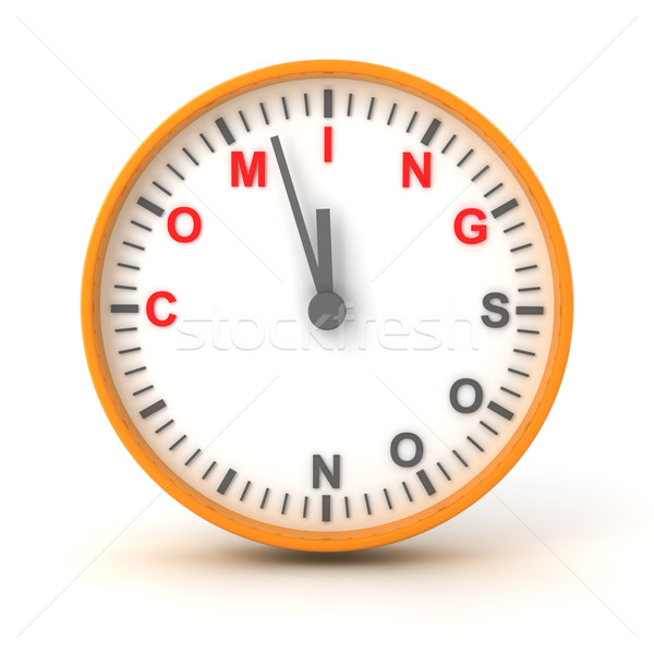 Clock with coming soon text, 3d render Stock photo © ymgerman