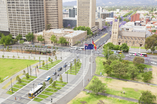 Kilátás Adelaide város Ausztrália nappal Dél-Ausztrália Stock fotó © ymgerman
