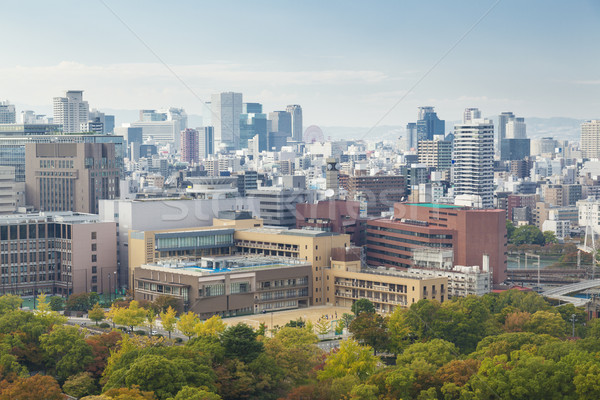 Ansicht Osaka Stadt Tageszeit Gebäude Büro Stock foto © ymgerman