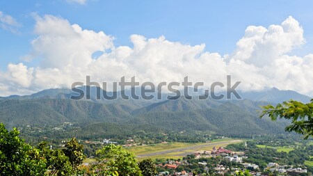 Landscape high angle view of the city in the valley. Stock photo © Yongkiet