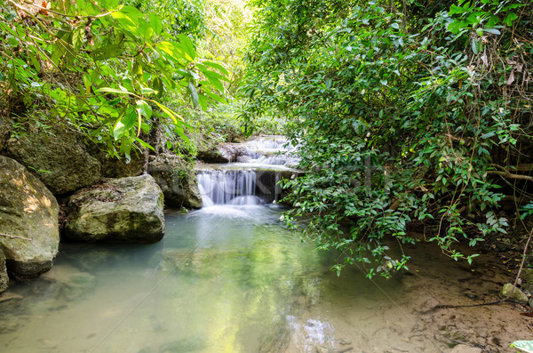 Cachoeira Tailândia belo tropical parque famoso Foto stock © Yongkiet