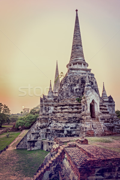 Vintage Wat Phra Si Sanphet, Thailand Stock photo © Yongkiet