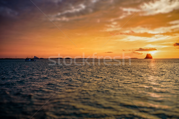 Sunset over the sea in Thailand Stock photo © Yongkiet