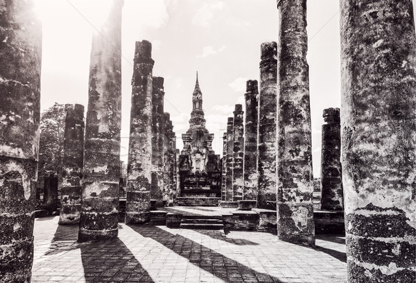 Wat Maha That in vintage style Stock photo © Yongkiet