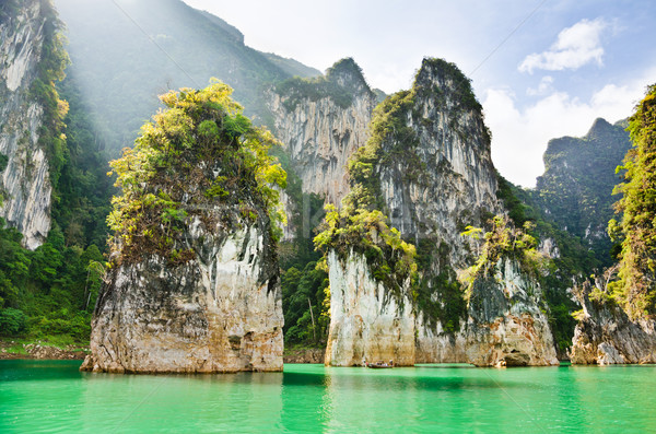 Travel island and green lake ( Guilin of Thailand ) Stock photo © Yongkiet