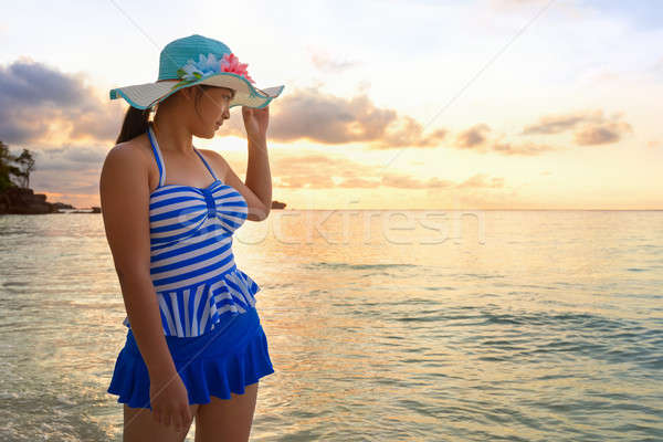 Girl on the beach at Similan Island, Thailand Stock photo © Yongkiet